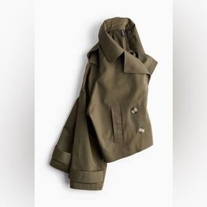 H&M Olive Cropped trench coat